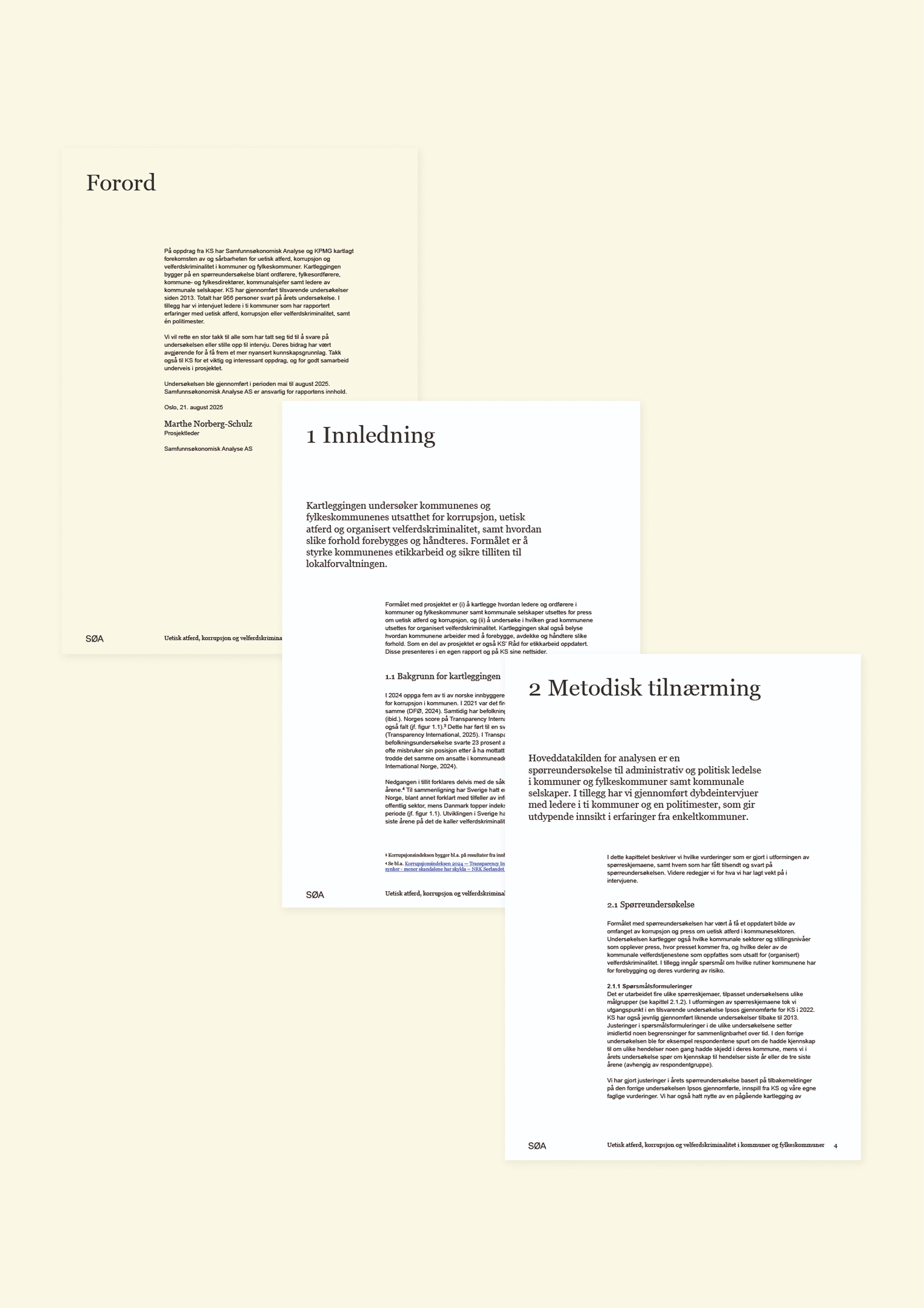 Flat design av ulike sider i rapportmal